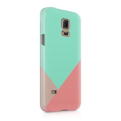 Skal till Samsung Galaxy S5 - Vinklar - Turkos/Rosa
