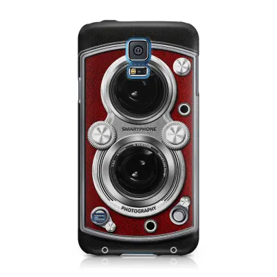 Skal till Samsung Galaxy S5 - Vintage Camera Red