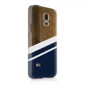Skal till Samsung Galaxy S5 - Wood ränder - Mörkblå