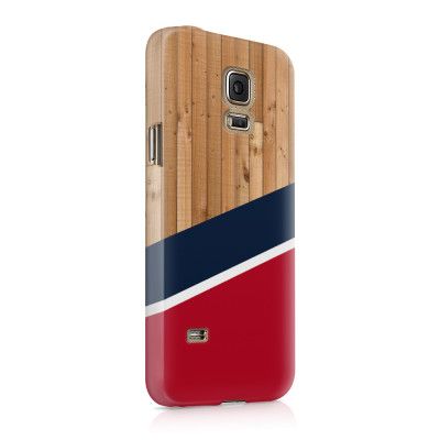 Skal till Samsung Galaxy S5 - Wood ränder - Röd