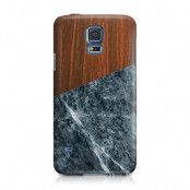 Skal till Samsung Galaxy S5 - Wooden Marble Dark B