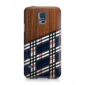 Skal till Samsung Galaxy S5 - Wooden Scottish Tartan B