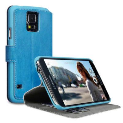 Slim Plånboksfodral till Samsung Galaxy S5 - Blå