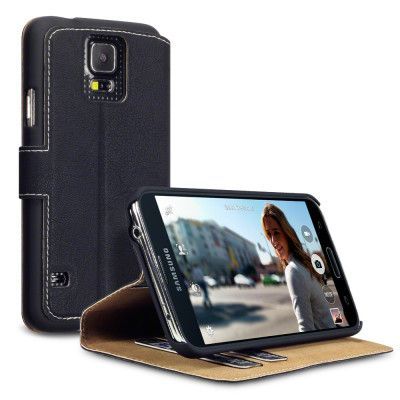 Slim Plånboksfodral till Samsung Galaxy S5 - Svart