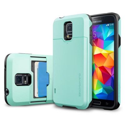 SPIGEN Slim Armor Card Slider Skal till Samsung Galaxy S5 (Mint)
