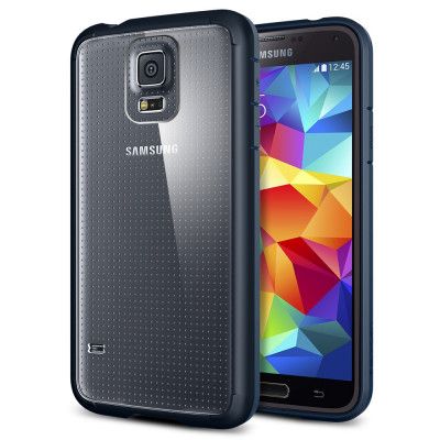 SPIGEN Ultra Hybrid skal till Samsung Galaxy S5 (Metal Slate) + Skärmskydd