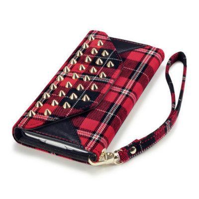 Studded Plånboksfodral till Samsung Galaxy S5 - Tartan