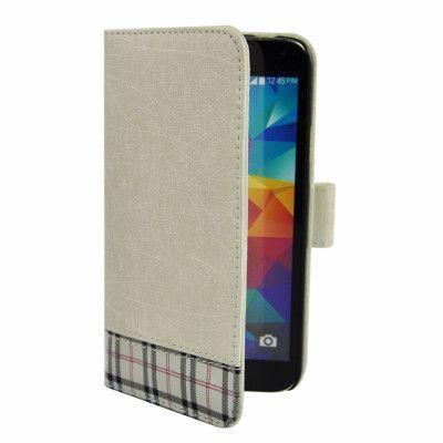 Texture Pattern Plånboksfodral till Samsung Galaxy S5 - Vit