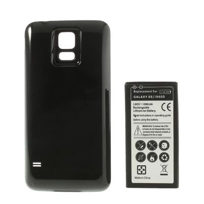 Utökad Batteri till Samsung Galaxy S5 - 6500mAH (Svart)