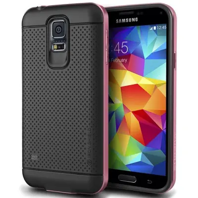 Verus Iron Shield Aluminum Metal Frame Skal till Samsung Galaxy S5 (Magenta)