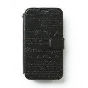Zenus Lettering Diary Väska till Samsung Galaxy S5 - (Svart)