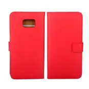 Äkta läder Plånboksfodral till Samsung Galaxy S6 Edge Plus - Röd