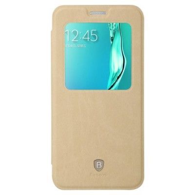 Baseus Mobilfodral med fönster till Samsung Galaxy S6 Edge Plus - Khaki