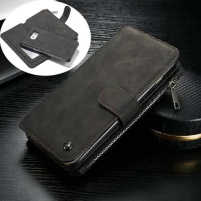 Caseme Plånboksfodral i läder till Samsung Galaxy S6 Edge Plus - Svart