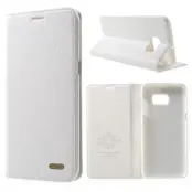 KAIYUE Mobilfodral av äkta läder till Samsung Galaxy S6 Edge Plus - Vit