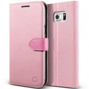 Lific Saffiano Plånboksfodral till Samsung Galaxy S6 Edge Plus - Rosa