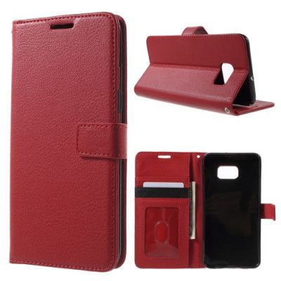 Litchi Plånboksfodral till Samsung Galaxy S6 Edge Plus - Röd