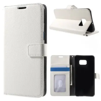 Litchi Plånboksfodral till Samsung Galaxy S6 Edge Plus - Vit