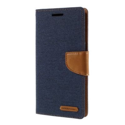 Mercury Canvas Diary Plånboksfodral till Samsung Galaxy S6 Edge Plus - MörkBlå