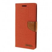 Mercury Canvas Diary Plånboksfodral till Samsung Galaxy S6 Edge Plus - Orange
