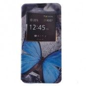 MobilFodral med fönster till Samsung Galaxy S6 Edge Plus - Blue Butterfly