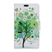 Plånboksfodral till Samsung Galaxy S6 Edge Plus - Grön Blomma Träd