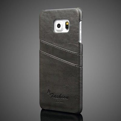 Skal med 2 kortfack till Samsung Galaxy S6 Edge Plus - Grå