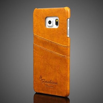 Skal med 2 kortfack till Samsung Galaxy S6 Edge Plus - Orange
