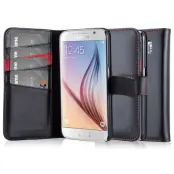 CoveredGear Äkta Läder Plånboksfodral Samsung Galaxy S6 Edge - Svart