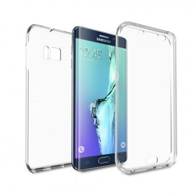 Full-body avtagbar front och baksideskal till Samsung Galaxy S6 Edge+ (Clear)