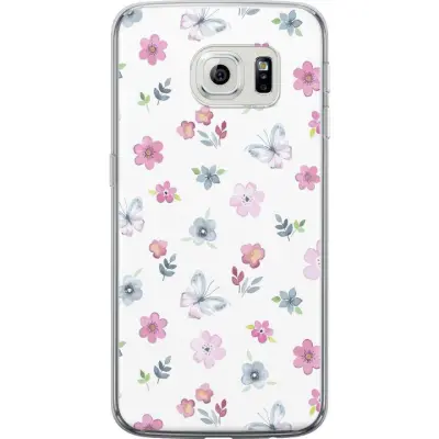 Mobilskal till Samsung Galaxy S6 edge med Blommor och fjärillar