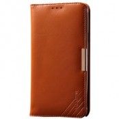 KLD Royal II Plånboksfodral av äkta läder till Samsung Galaxy S6 Edge - Brun