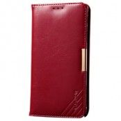 KLD Royal II Plånboksfodral av äkta läder till Samsung Galaxy S6 Edge - Röd