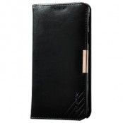 KLD Royal II Plånboksfodral av äkta läder till Samsung Galaxy S6 Edge - Svart