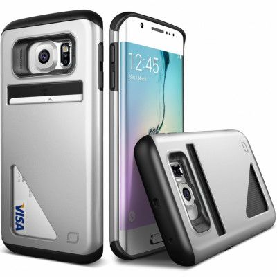 Lific Mighty Card Defense Skal till Samsung Galaxy S6 Edge - Silver