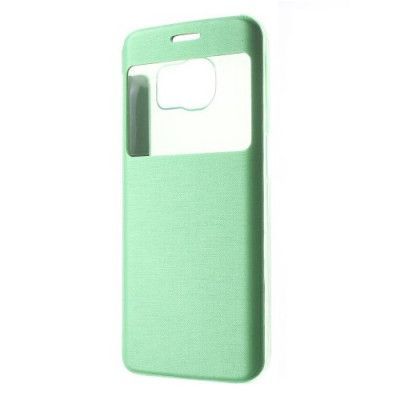 MobilFodral med Fönster till Samsung Galaxy S6 Edge - Grön