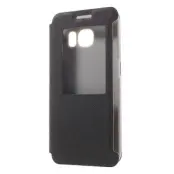 MobilFodral med Fönster till Samsung Galaxy S6 Edge - Svart