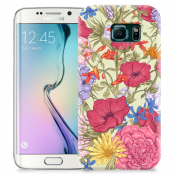 Skal till Samsung Galaxy S6 Edge + - Blommor - Beige