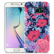 Skal till Samsung Galaxy S6 Edge + - Blommor - Svart