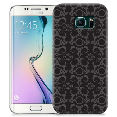 Skal till Samsung Galaxy S6 Edge + - Mönstrad tapet - Svart/Grå