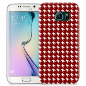 Skal till Samsung Galaxy S6 Edge + - Mönstrat tyg - Röd