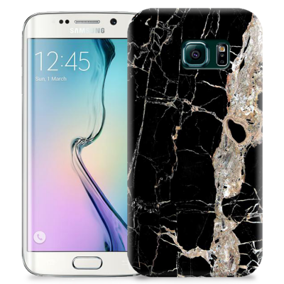Skal till Samsung Galaxy S6 Edge + - Marble - Svart
