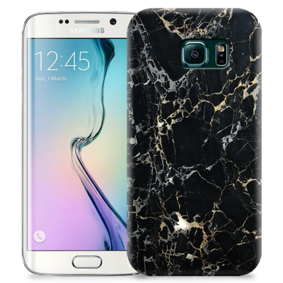 Skal till Samsung Galaxy S6 Edge + - Marble - Svart