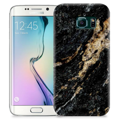 Skal till Samsung Galaxy S6 Edge + - Marble - Svart