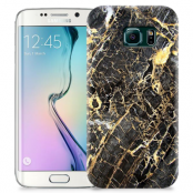 Skal till Samsung Galaxy S6 Edge + - Marble - Svart/Gul