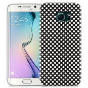 Skal till Samsung Galaxy S6 Edge + - Polkadots - Svart/Vit