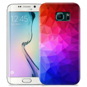 Skal till Samsung Galaxy S6 Edge + - Polygon - Blå/Lila/Röd