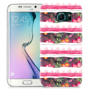 Skal till Samsung Galaxy S6 Edge + - Ränder - Blommor