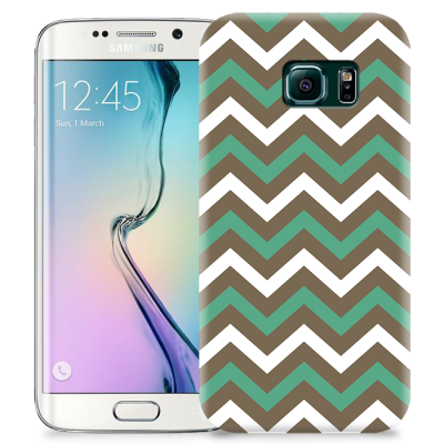 Skal till Samsung Galaxy S6 Edge + - Ränder - Grön/Brun