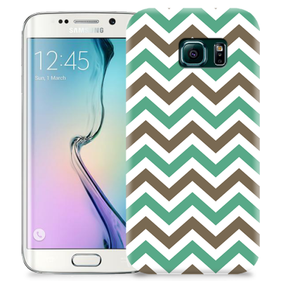Skal till Samsung Galaxy S6 Edge + - Ränder - Mint/Brun
